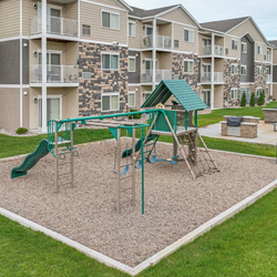 side view of property with playground